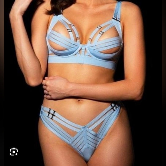 Honey Birdette Linda C 2pc Set in Baby Blue - Picture 1 of 4